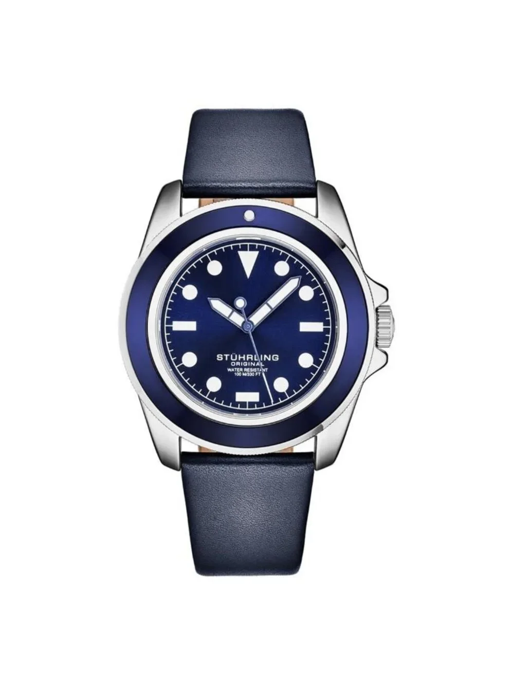 NWT Stuhrling Original Aquadiver Quartz Blue Dial Men's Watch